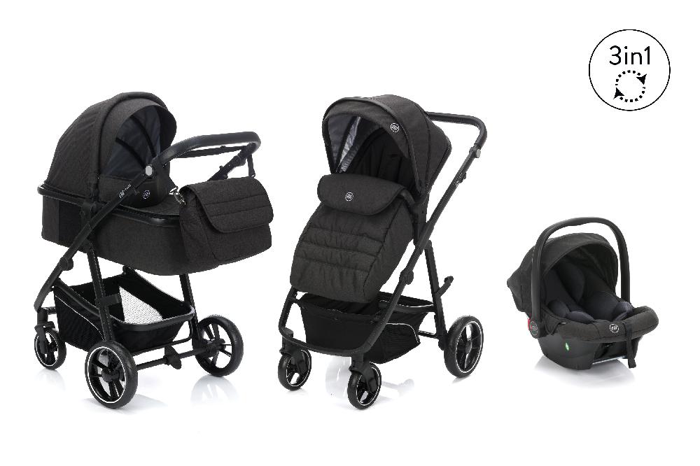 babymarkt Kombikinderwagen 3 in 1 Jaguar dunkelgrau melange Fabrikladen