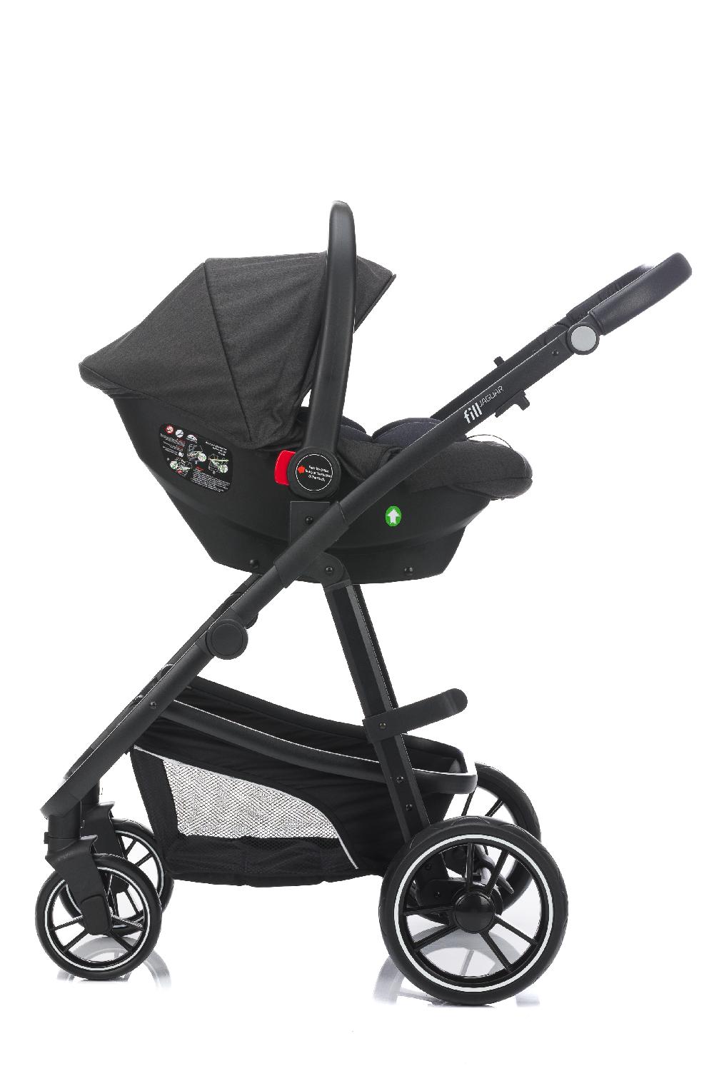 babymarkt Kombikinderwagen 3 in 1 Jaguar dunkelgrau melange Fabrikladen