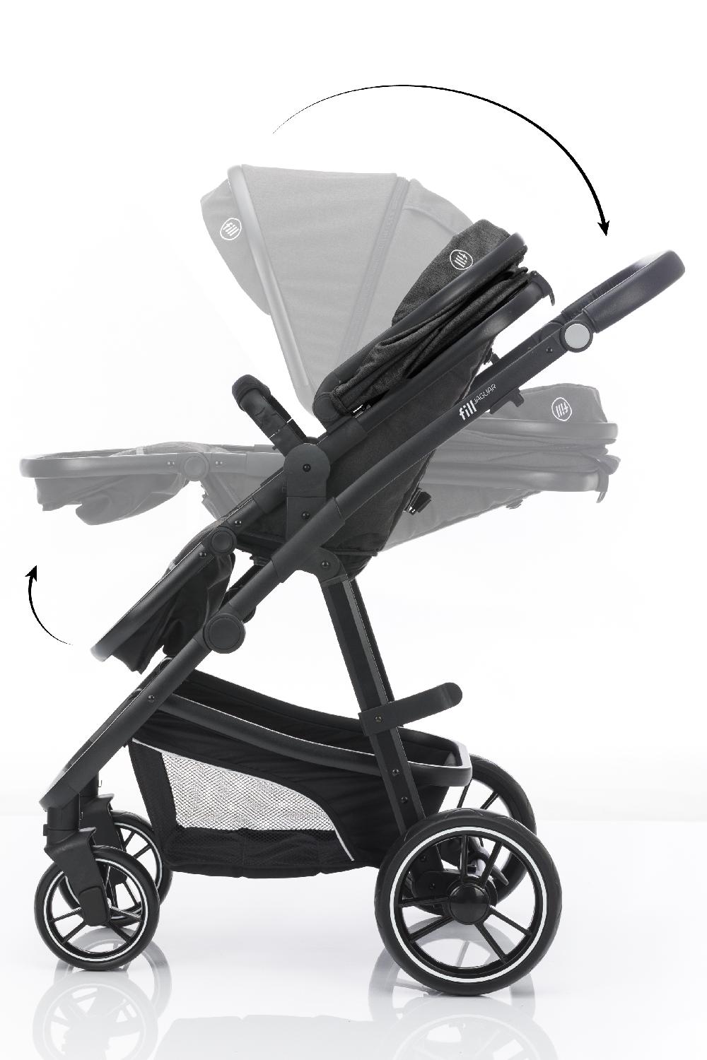 babymarkt Kombikinderwagen 3 in 1 Jaguar dunkelgrau melange Fabrikladen