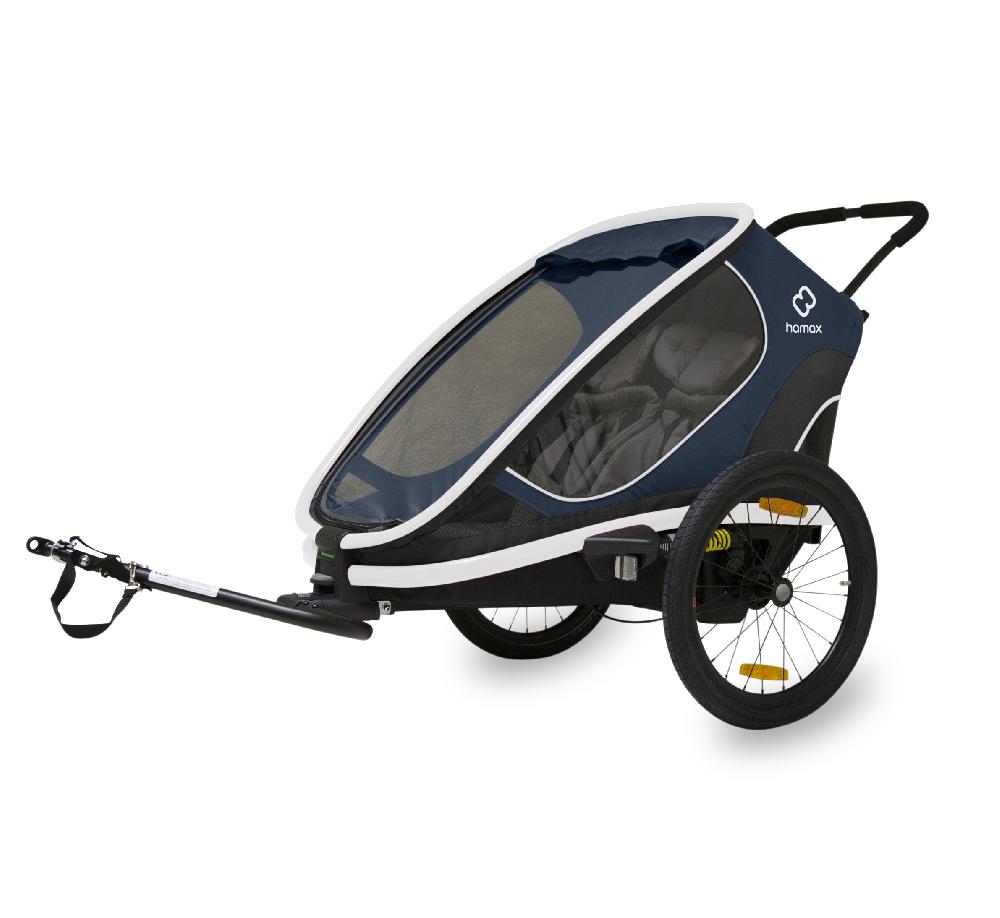 babymarkt Kinderfahrradanhänger Outback mit Rückenlehnenverstellung Navy Blau 2022 Black Friday Preise