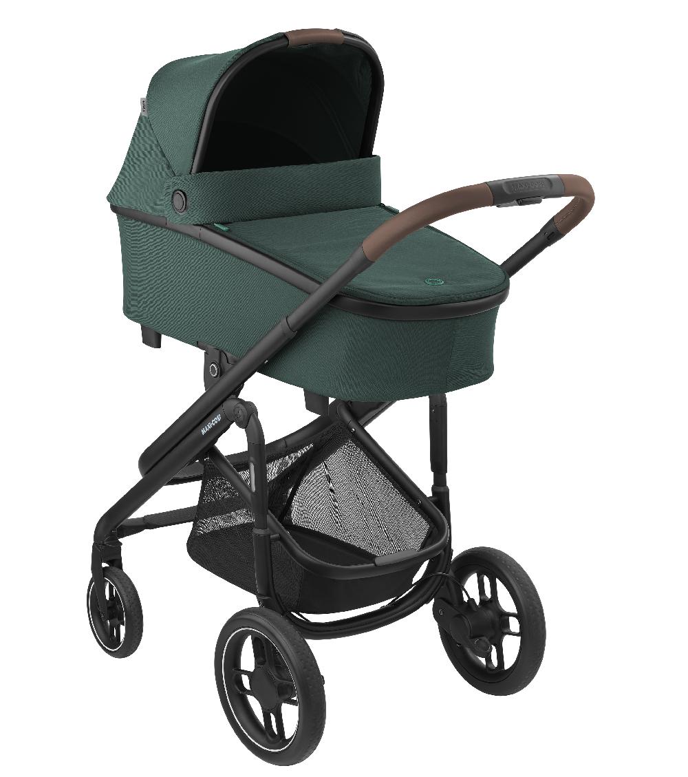 babymarkt Kombikinderwagen Plaza Plus Essential Green inkl. Babyschale Pebble S Tonal Black und Adapter Baby Black Saisonschlussverkauf