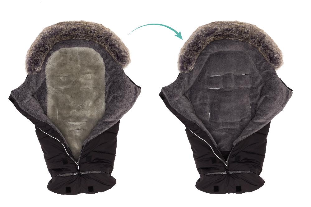 babymarkt Winterfußsack Mavensi mit Lammfelleinlage schwarz Osterangebot