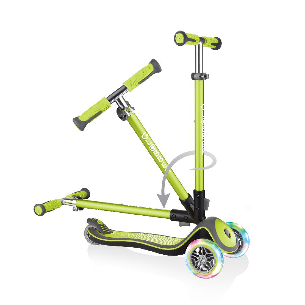 babymarkt Scooter ELITE DELUXE LIGHTS mit Leuchtrollen lime grün Discount Store für neue Produkte