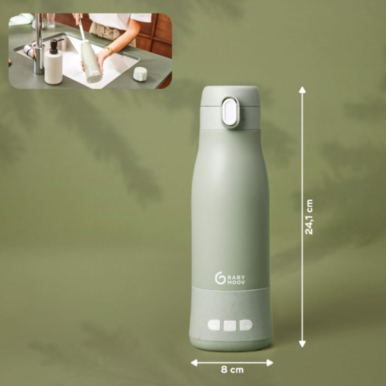 babymarkt Flaschenwärmer Moov & Feed für unterwegs sage green 50% Rabatt für begrenzte Zeit