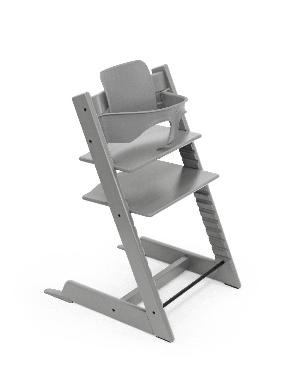 babymarkt Tripp Trapp Hochstuhl Buche Storm Grey inkl. Tray Storm Grey und Baby Set V2 Storm Grey Günstiger Verkauf