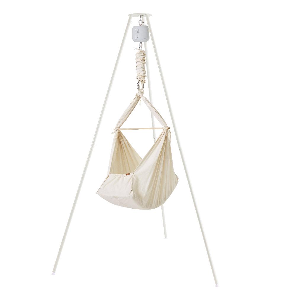 babymarkt -Set mit Ständer Federwiege Basic & Motor LeeLo01 beige/grau Lagerräumung