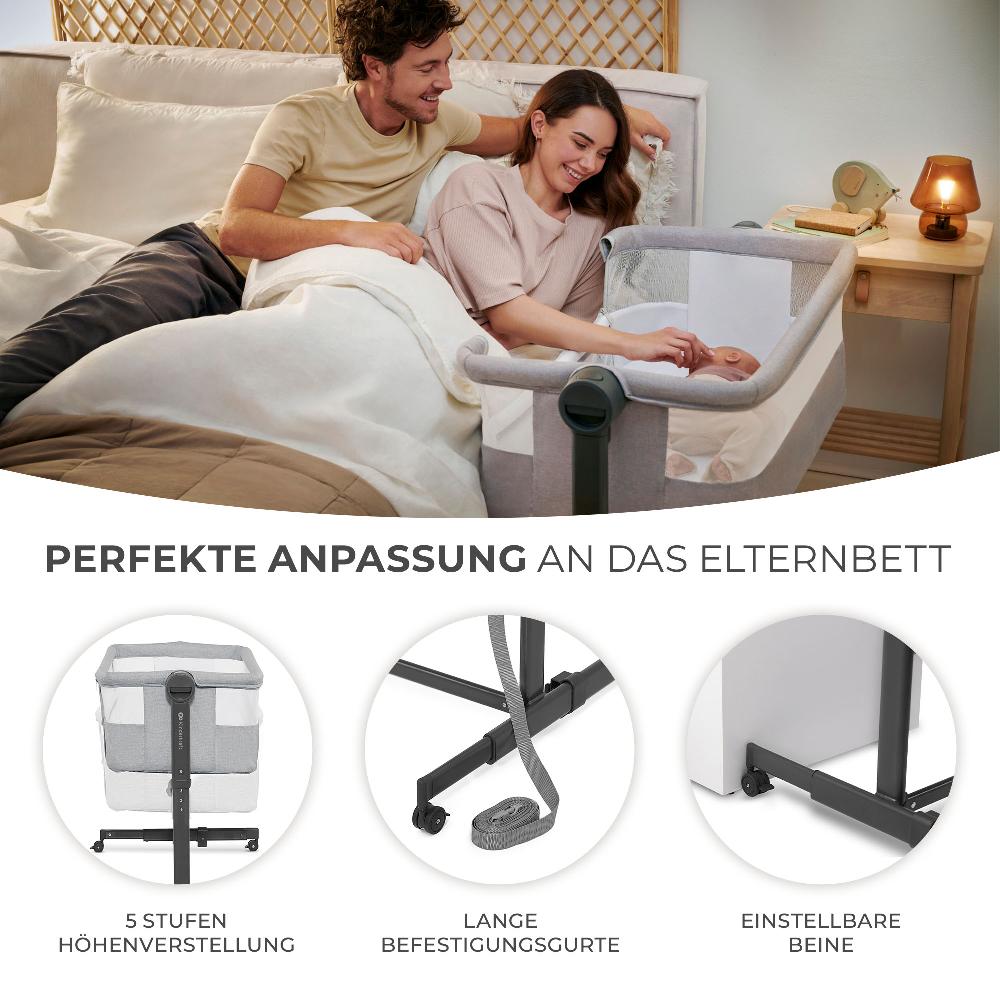 babymarkt Beistellbett NESTE UP 2 light grey Nur für heute