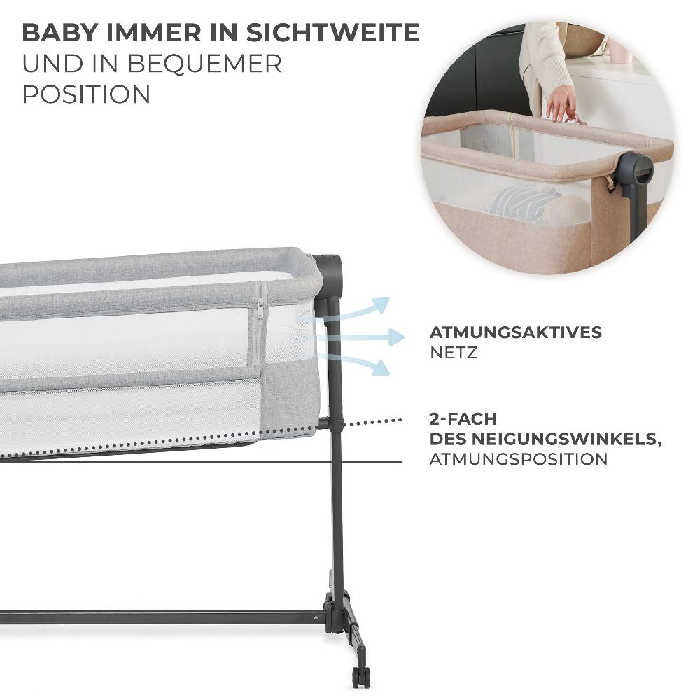 babymarkt Beistellbett NESTE UP 2 light grey Nur für heute