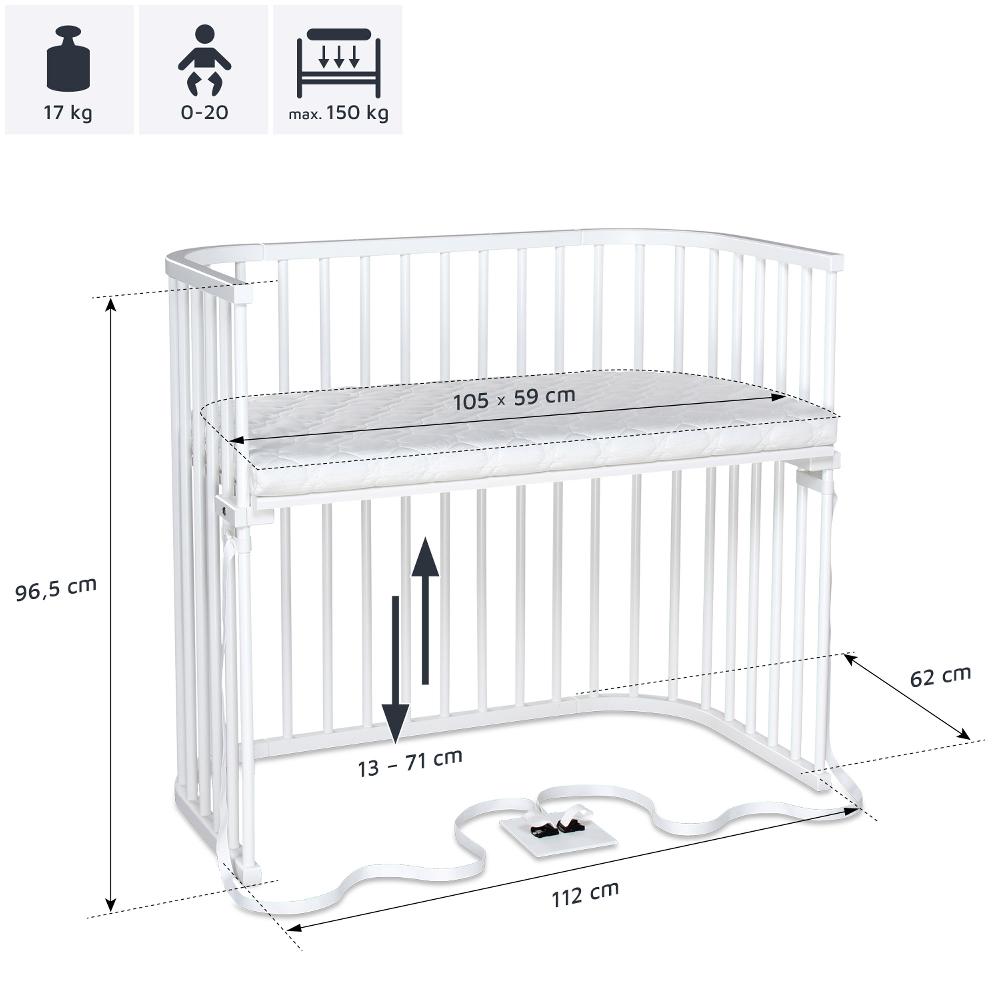 babymarkt Beistellbett Boxspring XXL weiß Nur noch ein Tag übrig