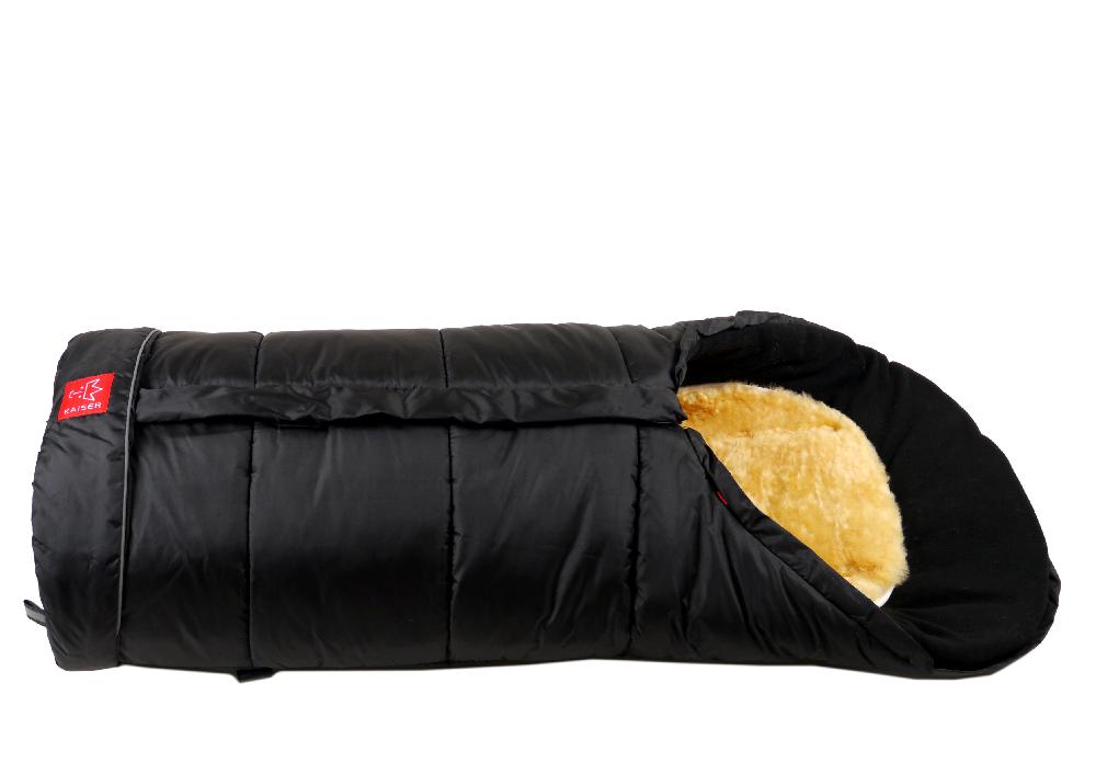 babymarkt Fußsack SHEEPY mit Lammfelleinlage schwarz Auslauf