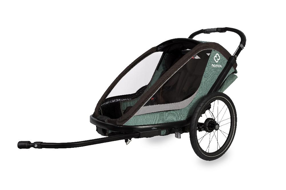 babymarkt Kinderfahrradanhänger Cocoon ONE Einsitzer green/black inkl. Babysitz für Outback/Avenida und Traveller Räumungsverkauf