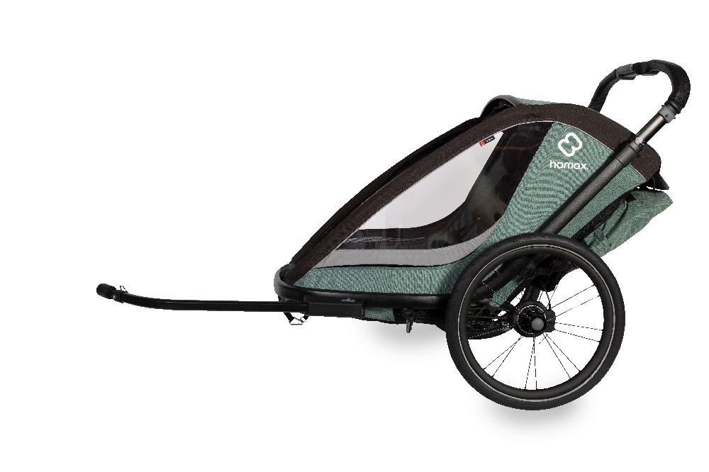 babymarkt Kinderfahrradanhänger Cocoon ONE Einsitzer green/black inkl. Babysitz für Outback/Avenida und Traveller Räumungsverkauf