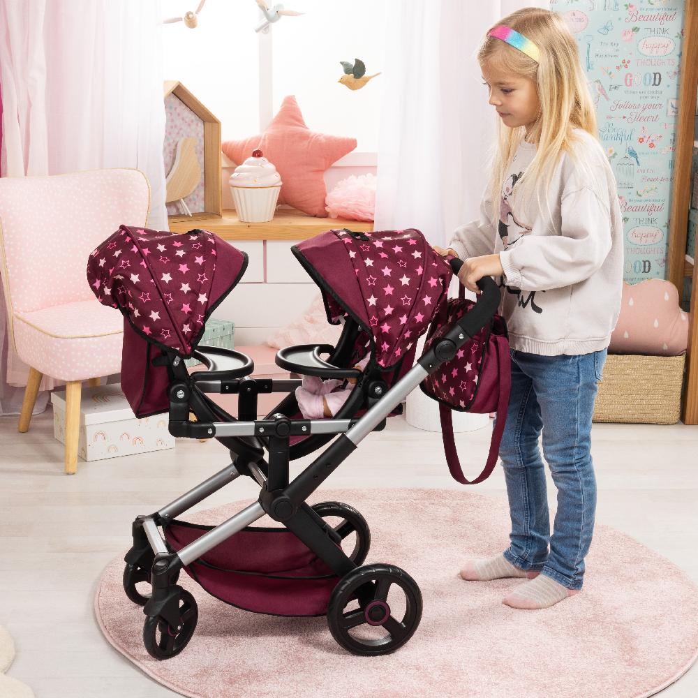 babymarkt Design Zwillings-Puppenwagen Xeo Twin mit Einhorn Riesige Rabatte