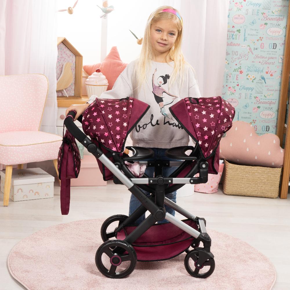 babymarkt Design Zwillings-Puppenwagen Xeo Twin mit Einhorn Riesige Rabatte