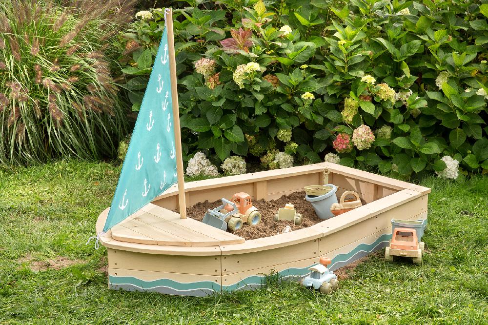 babymarkt Sandkasten "Anchor Lover" natur-petrolblau VIP-Rabatte