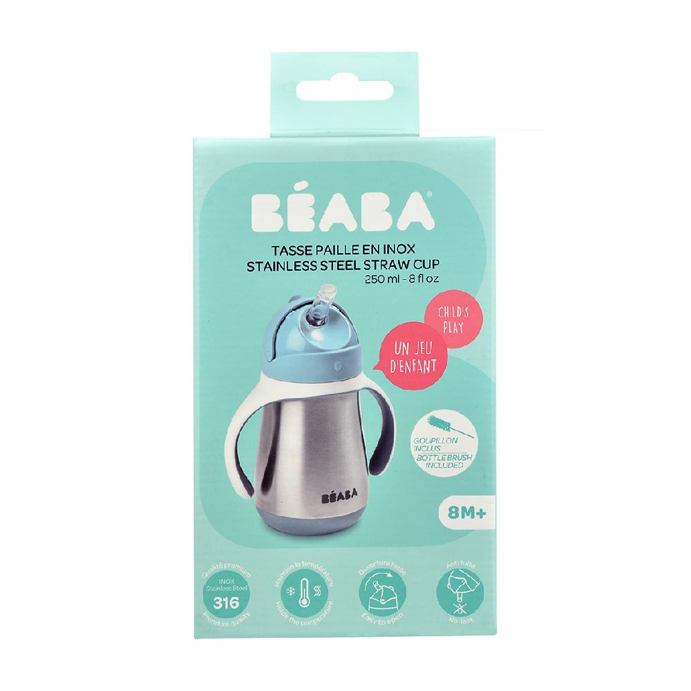 babymarkt Strohhalmbecher Edelstahl 250 ml in hellblau ab dem 8. Monat zollfrei