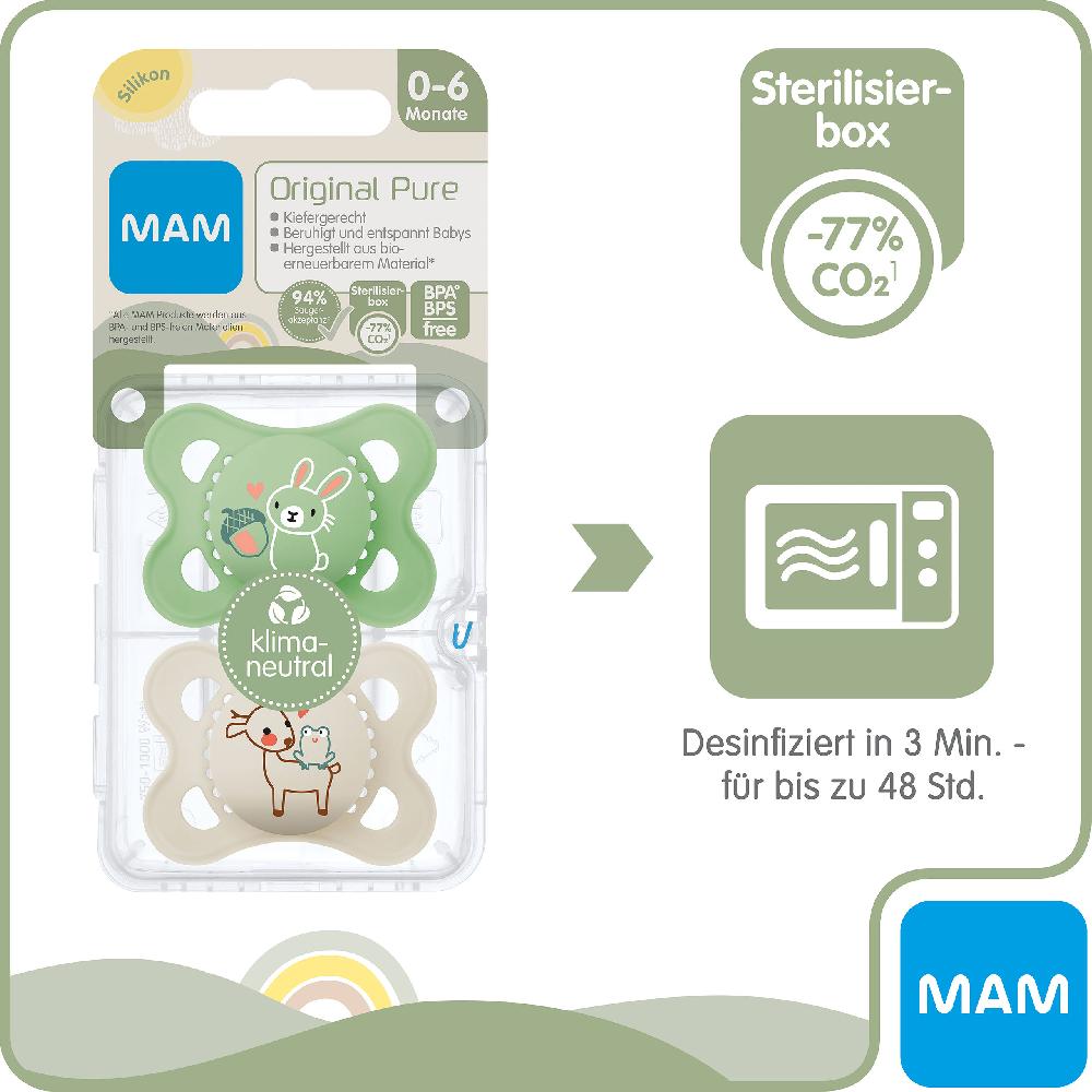 babymarkt Schnuller Original Silikon 2 Stk. Hase/Reh 0-6 Monate 2025