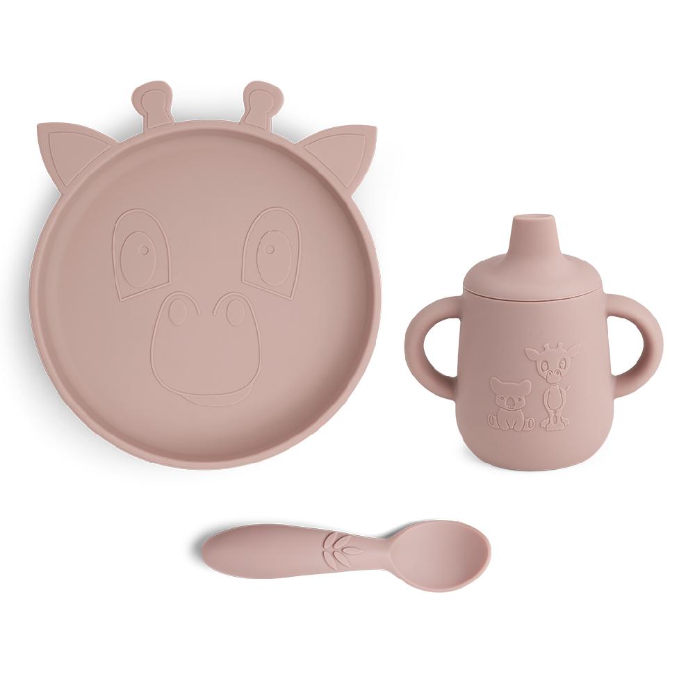 babymarkt Geschirrset Elke Giraffe 3er Set Woodrose Große Rabatte