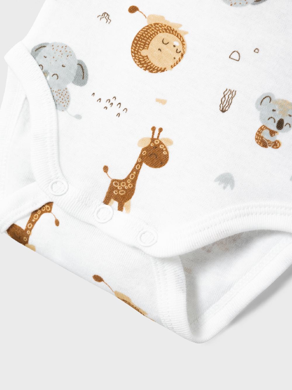 babymarkt Kurzarmbody 2er Pack Animal Bright White Blitzverkäufe
