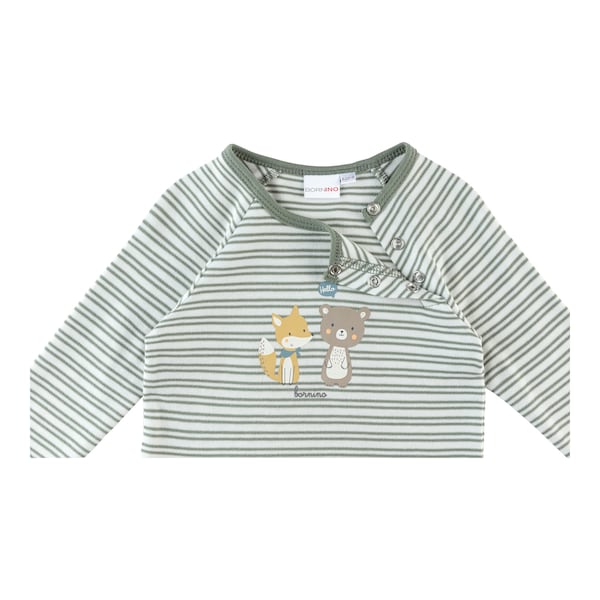 babywalz Bornino - Cute FoxRaglanshirt langarm Ringel Fox Friends grün/offwhite Flash Sale