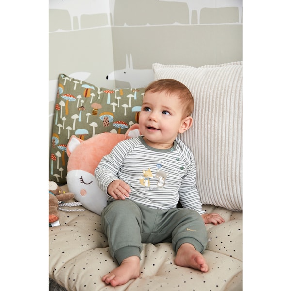 babywalz Bornino - Cute FoxRaglanshirt langarm Ringel Fox Friends grün/offwhite Flash Sale