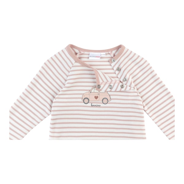 babywalz Bornino - Farm LifeRaglanshirt langarm Ringel Auto rosa/offwhite Preisnachlass