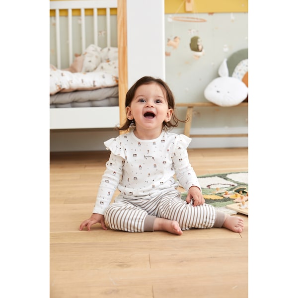 babywalz Bornino - Farm LifeShirt langarm Farm Life Volant offwhite/bunt Osterangebot