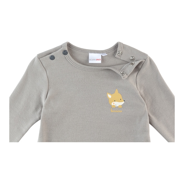 babywalz Bornino - Cute FoxShirt langarm Fuchs grau Zeitlich begrenztes Angebot