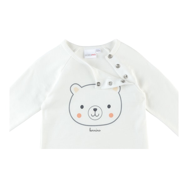 babywalz Bornino - Cute FoxRaglanshirt langarm Bär offwhite Neuheiten