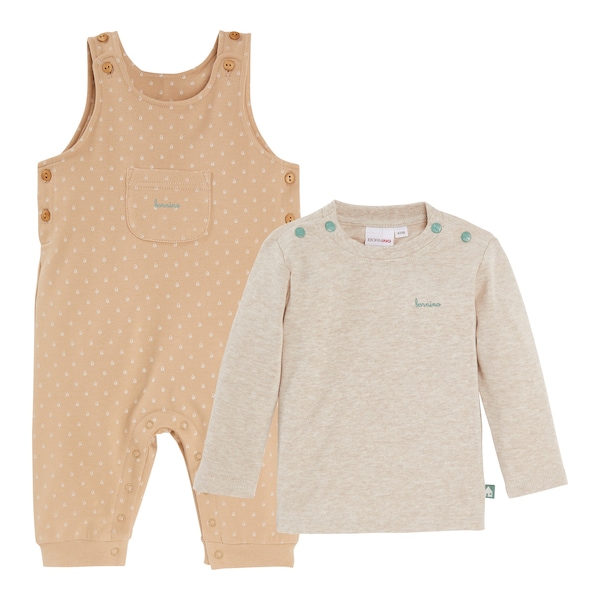 babywalz Bornino - Tiny Houses2-tlg. Set Latzhose und Shirt langarm Haus Sonderangebote