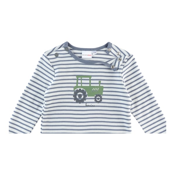 babywalz Bornino - Farm LifeShirt langarm Ringel Traktor blau/offwhite Riesige Ersparnisse