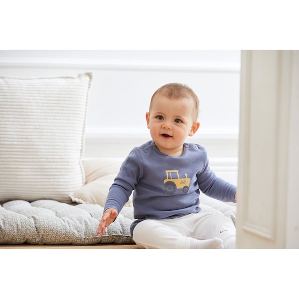 babywalz Bornino - Farm LifeShirt langarm Traktor blau Wochenangebot
