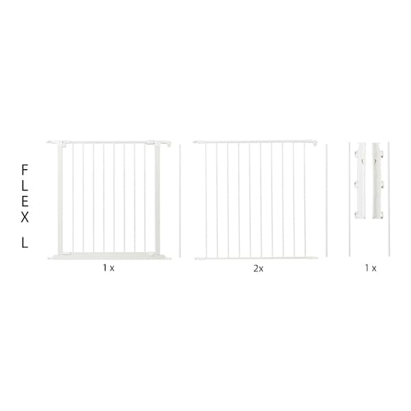 babywalz Baby DanAbsperrgitter Flex L 90-223 cm weiß Im Verkauf