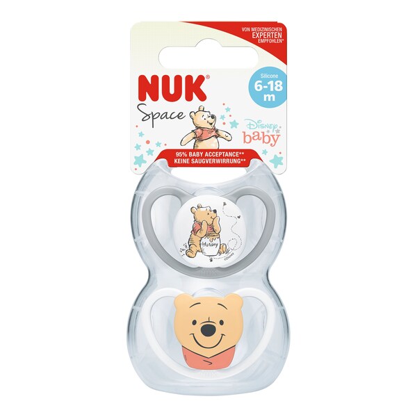 babywalz NUK - DISNEY WINNIE PUUH2er-Pack Schnuller Space 6-18M Lagerräumung