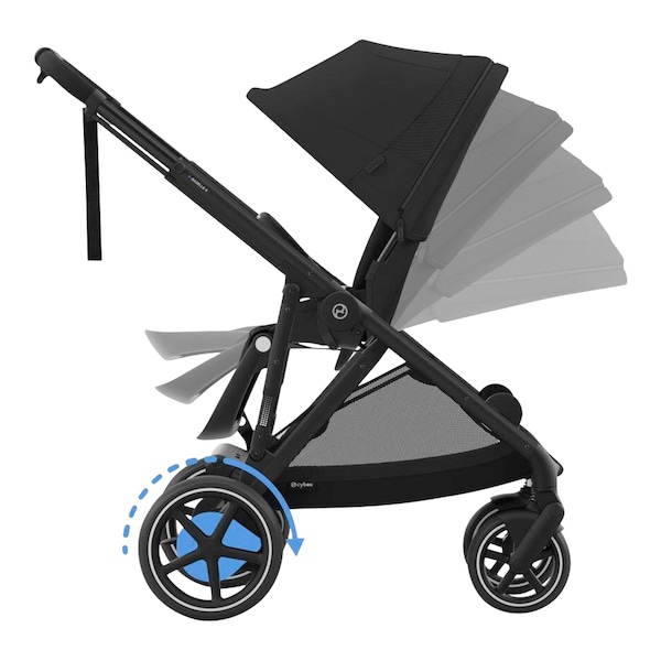 babywalz Cybex - GOLDKinderwagen e-Gazelle moon blck Vierteljährliche Förderung