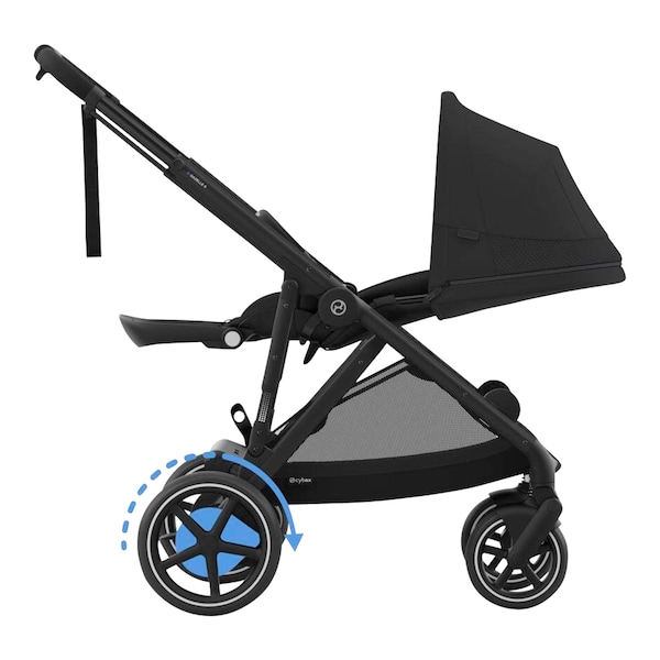 babywalz Cybex - GOLDKinderwagen e-Gazelle moon blck Vierteljährliche Förderung