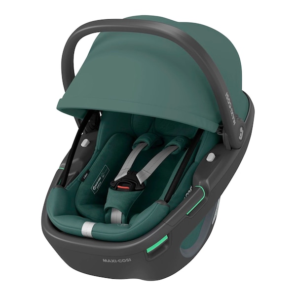 babywalz Maxi-CosiBabyschale Coral 360 i-Size Bundle inkl. Isofix-Basis FamilyFix 360 essential green Vierteljährliche Förderung