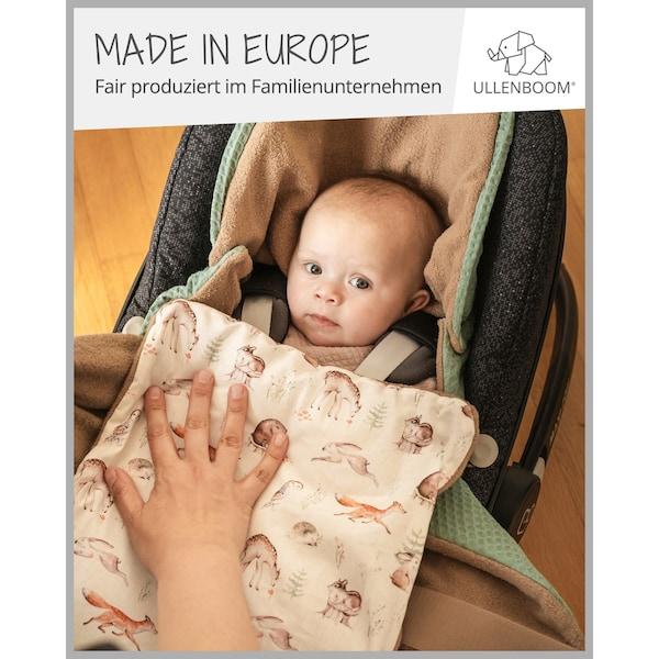 babywalz UllenboomEinschlagdecke Waffelpiqué wattiert beige / grün / Waldfreunde Nur für heute