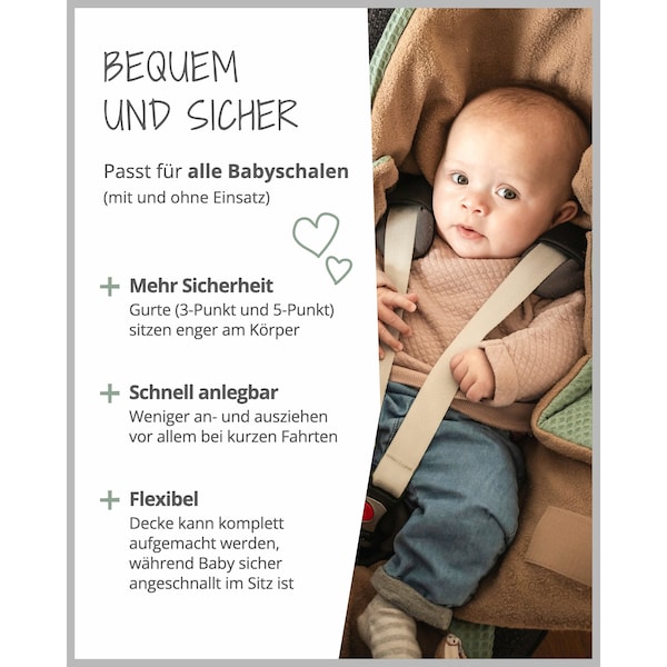 babywalz UllenboomEinschlagdecke Waffelpiqué wattiert beige / grün / Waldfreunde Nur für heute