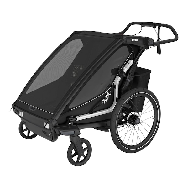 babywalz ThuleFahrradanhänger Chariot Sport 2 Double (2024) black Top Angebot