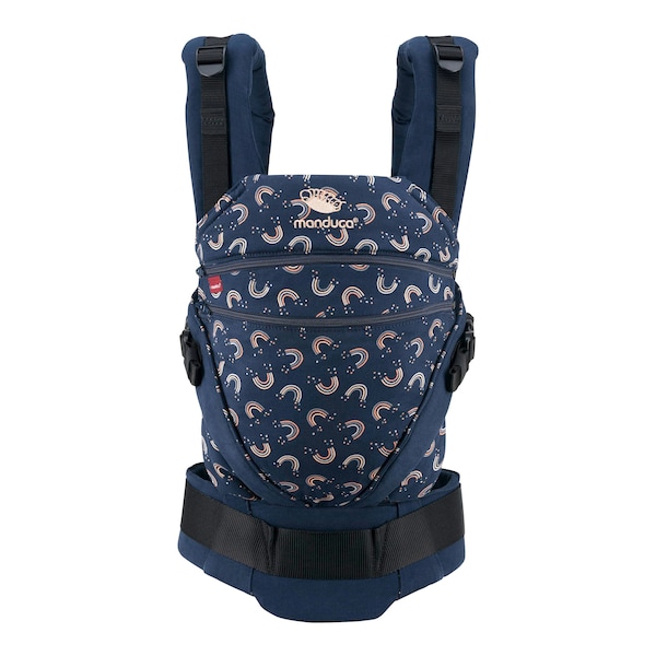 babywalz manduca® - XTBabytrage 3 Tragepositionen Limited Edition navy / print Fabrikverkauf