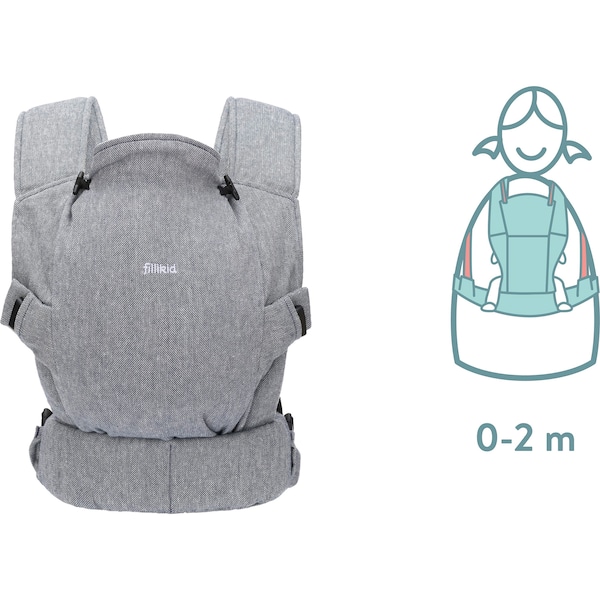 babywalz FillikidNatural Babytrage 2 Tragepositionen stone Fabrik Onlineshop