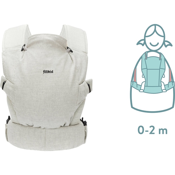 babywalz FillikidNatural Babytrage 2 Tragepositionen hellgrau melange Flash Sale