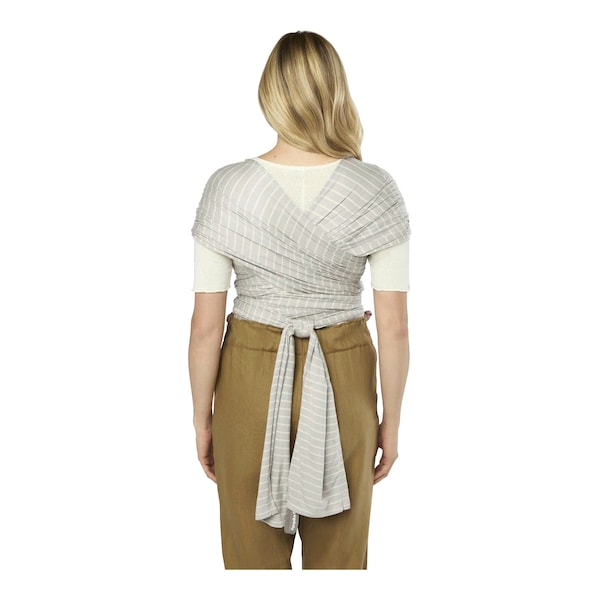 babywalz Ergobaby® - AURA WRAPTragetuch Strick 490 cm grey stripes Letzte 3 Tage