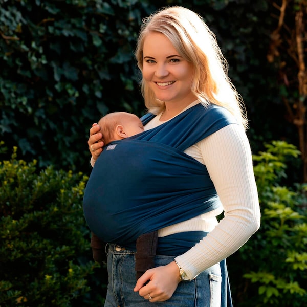 babywalz HOPPEDIZ®Babytragetuch Elastisches Tragetuch indigo Vierteljährliche Förderung
