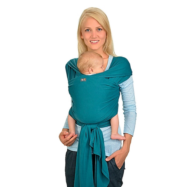 babywalz HOPPEDIZ®Babytragetuch Elastisches Tragetuch petrol Nur noch ein Tag übrig