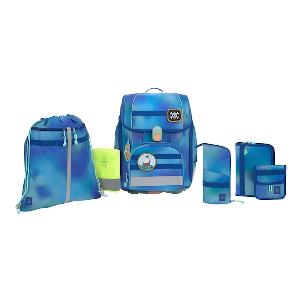 babywalz LässigSchulranzen-Set Boxy Unique gradient 7-tlg. blau Versandkostenfrei