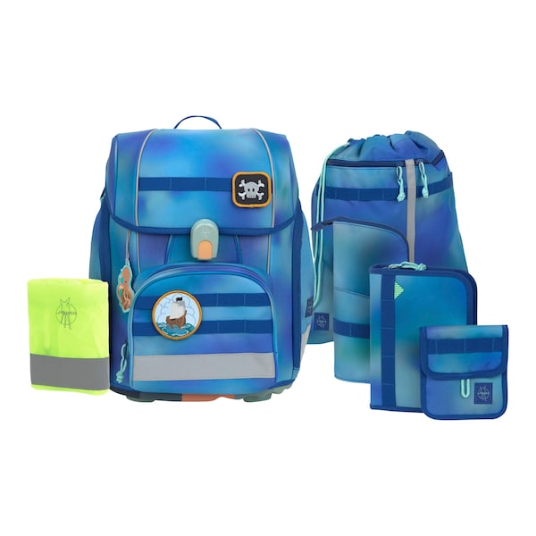 babywalz LässigSchulranzen-Set Boxy Unique gradient 7-tlg. blau Versandkostenfrei