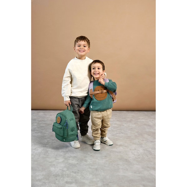babywalz LässigKindergartenrucksack Mini Backpack Little Gang dunkelgrün Großer Ausverkauf