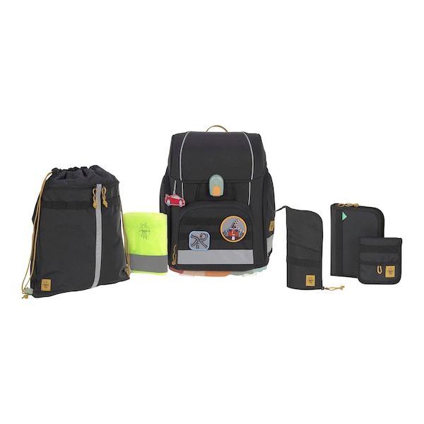 babywalz LässigSchulranzen-Set Boxy Unique 7-tlg. black Vatertagsangebot